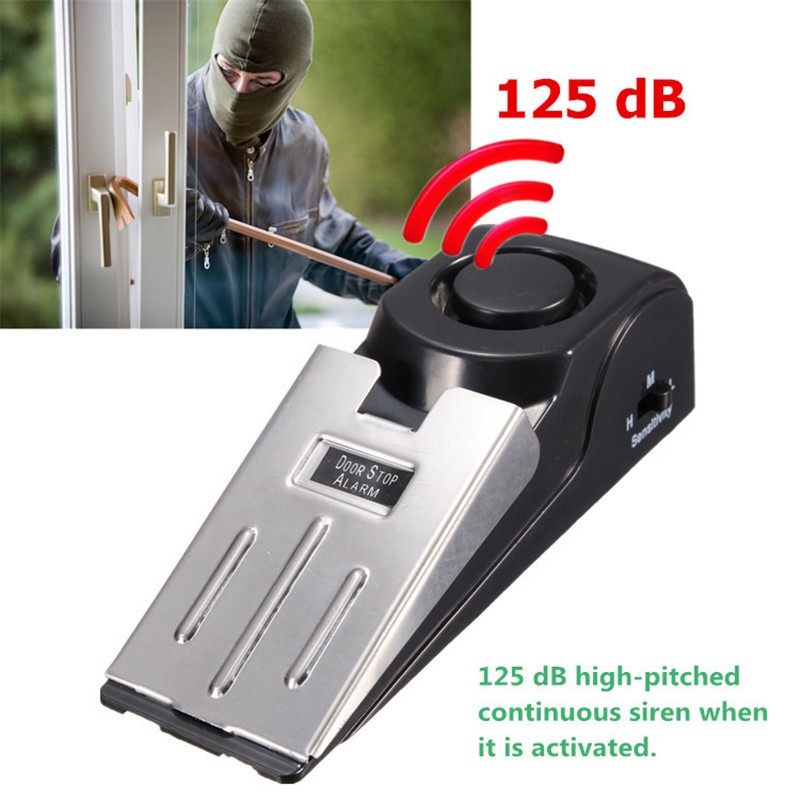 125 dB Wireless Door sensor Triggered stop Security alarm system Home Wedge Shaped Door topper Alarm Block Blocking System